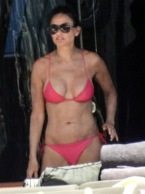 Demi Moore 59 Enjoys Greek Yacht Holiday In Tiny Pink Bikini News