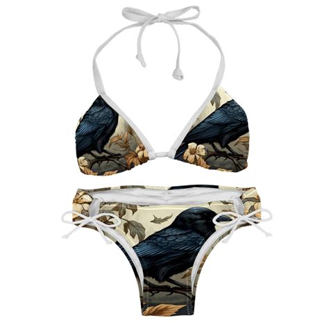 Crow Detachable Sponge Adjustable Strap Bikini Set Two Pack For Any Summer Scene Walmart