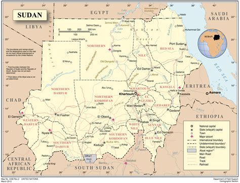 Sudan detailed political map with cities, roads and rivers | Vidiani ...