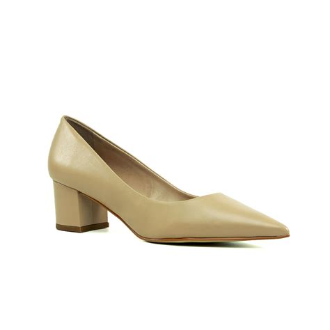 Scarpin Nude Em Couro Werner Salto Baixo Bloco 5 5cm Estilo E Conforto EMPODERE SCARPIN
