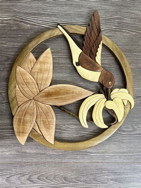 Buy Wood Intarsia Plaques Wood Carving Hanging Logo Art High Quality