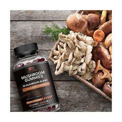 Effective Nutra Mushroom Gummies 10 Blend Mushroom Complex 2500mg