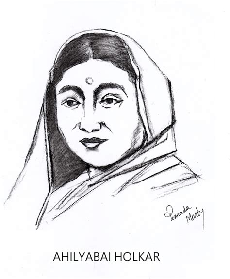 Sketches And Drawings Ahilya Bai Holkar Charcoal Pencil Sketch