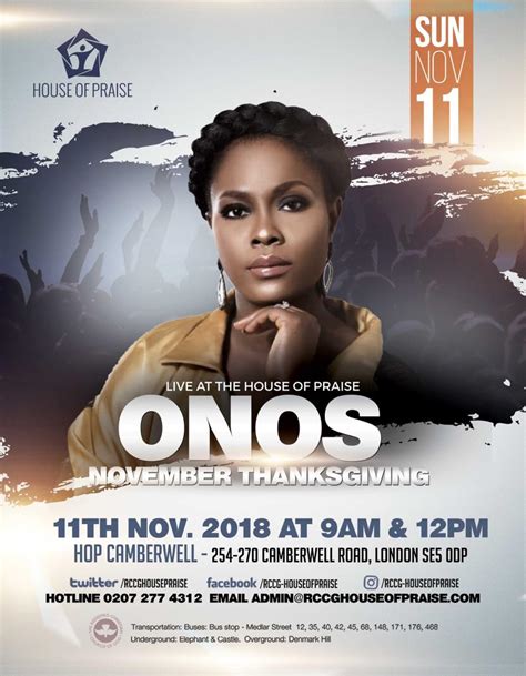 Onos Live At Rccg House Of Praise Camberwell London Sunday 11th