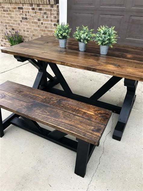 6ft Farmhouse Table Etsy Picnic Table Makeover Farmhouse Picnic