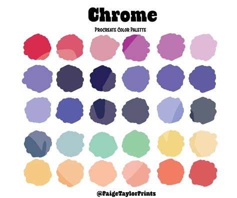 Chrome Procreate Color Palette, Colorful Palette, Color Palette, iPad ...