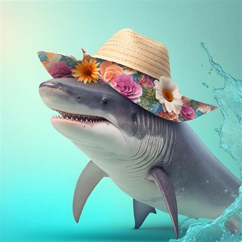 Premium Photo Shark In Floral Flora Blooming Flowers Hawaii Beach