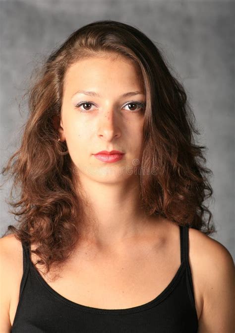 Cute Brunette Face Stock Image Image Of Front People