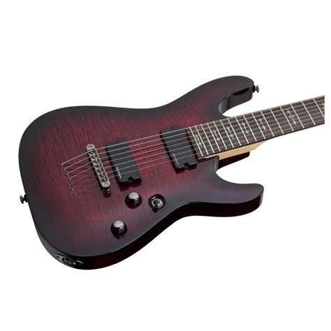 Schecter Demon-7 Electric Guitar, Crimson Red Burst at Gear4music