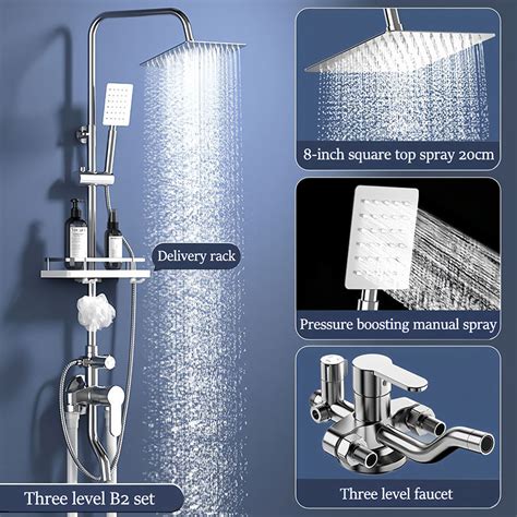 Stainless Shower Set Rain Shower Bathroom Premium Shower Rain Hot And