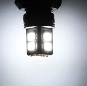 LED светодиодная авто лампа H21W BAY9S Canbus обманка 10-SMD-3030 белый ...
