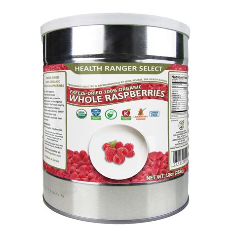 Freeze Dried 100 Organic Whole Raspberries 10oz 10can Organic