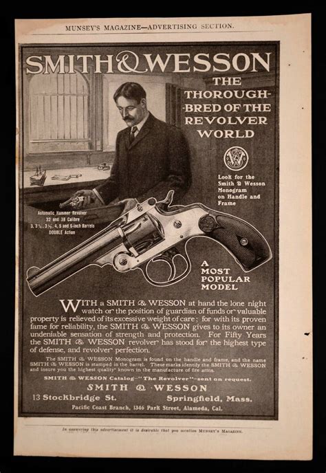 Original 1906 Smith Wesson Revolver Ad From Munsey S Magazine EBay