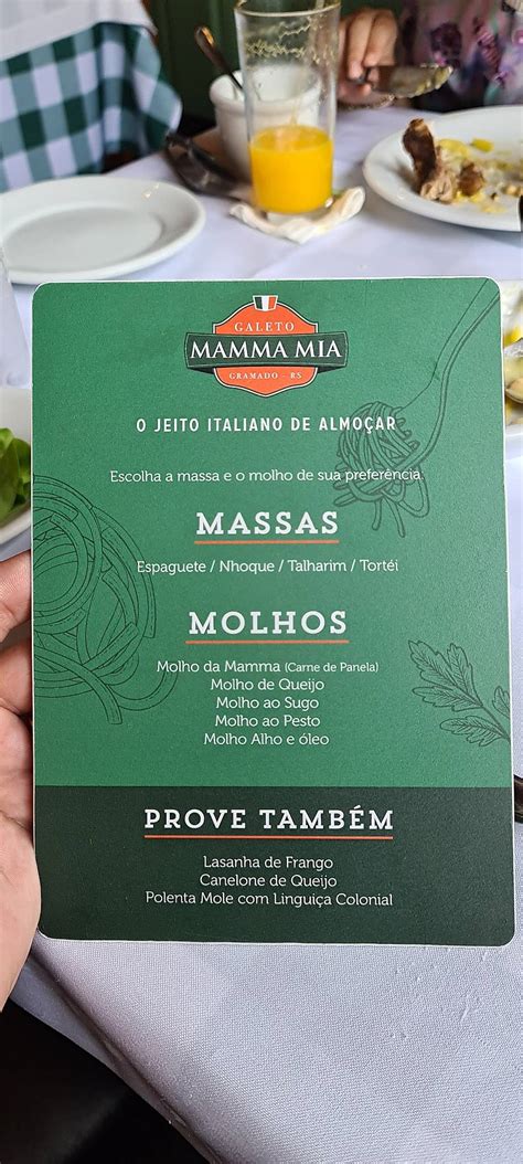 Menu Em Galeto Mamma Mia Gramado Restaurante Gramado