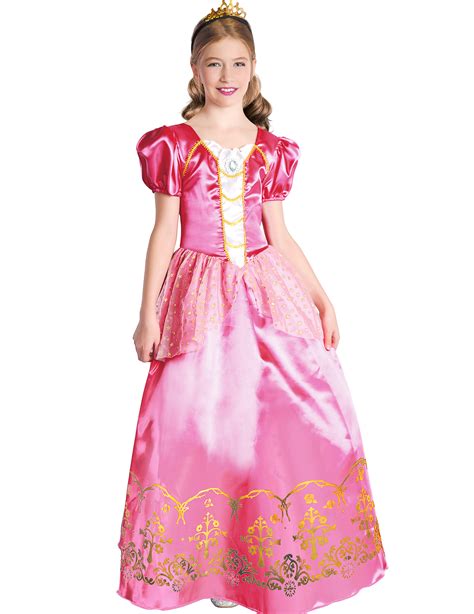 Costume Principessa Rosa Dettagli Oro Bambina Vegaooparty