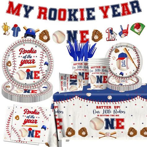 Baseball 1st Birthday Decorations 142pcs Rookie Of The Year 1st