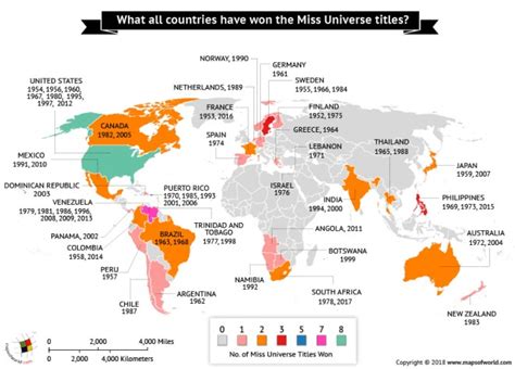 What Countries Have Won The Miss Universe Titles Answers