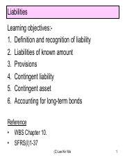 Understanding Liabilities Definition Recognition And Course Hero