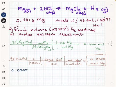 SOLVED 19 Magnesium Reacts With Hydrochloric Acid As Shown Below Mg