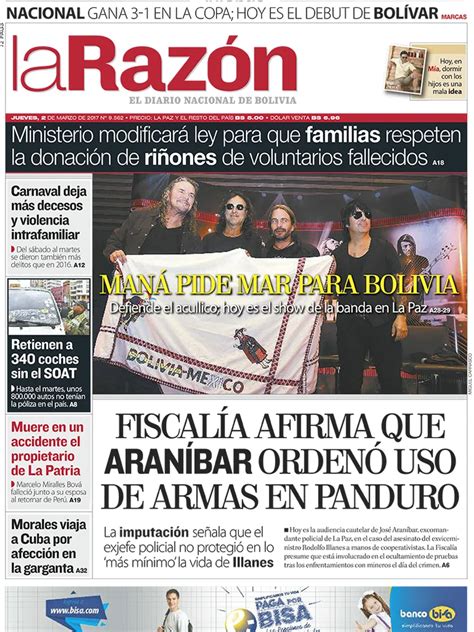 La Razón Bolivia Jueves 02 De Marzo De 2017 Infobae