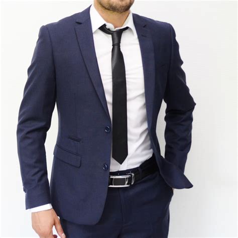 costume homme bleu slim fit avec pochette 2 pièces avec pantalon gilet