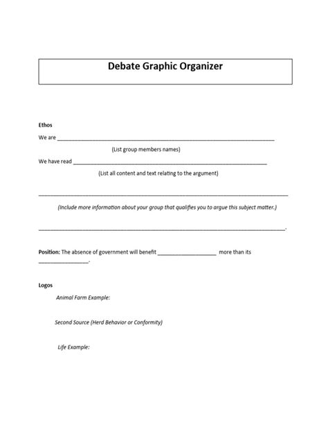 Debate Graphic Organizer Pdf