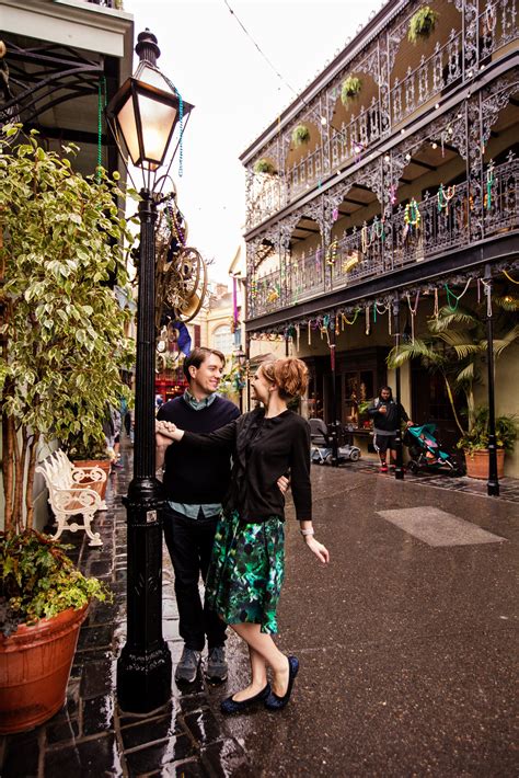 Lovely Portrait In New Orleans Square Next To The Iconic Lamp Posts