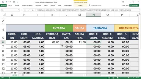 Plantilla para el Control de Horas Académicas YouTube