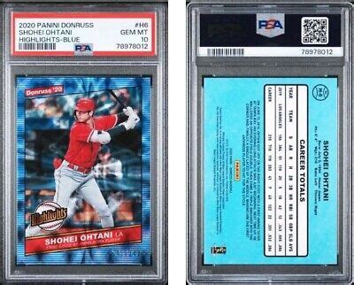 2020 Donruss Highlights SHOHEI OHTANI Blue 249 PSA 10 POP 3 EBay