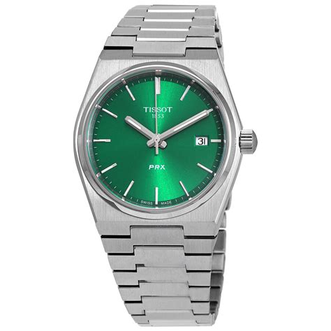 Tissot Prx Quartz Green Dial Unisex Watch T1372101108100 7611608302668