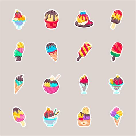 Premium Vector A Sticker Of Ice Cream With A Sticker That Says Ice Cream