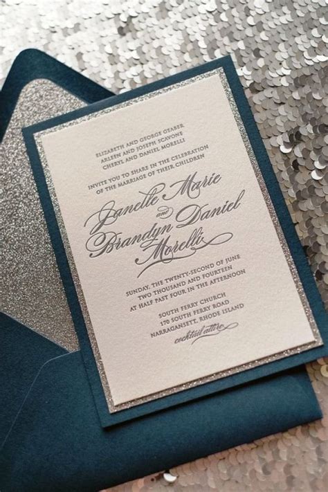 Silver Wedding Invitations Ideas Weddingzh