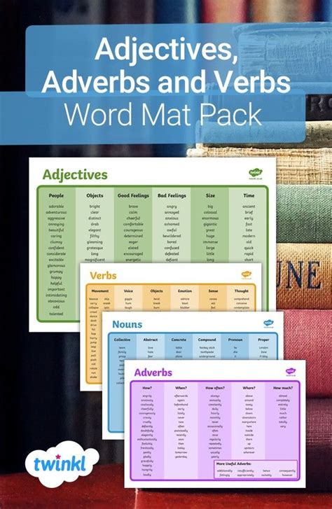 Verbs Adjectives And Adverbs Word Mat Pack Twinkl Artofit