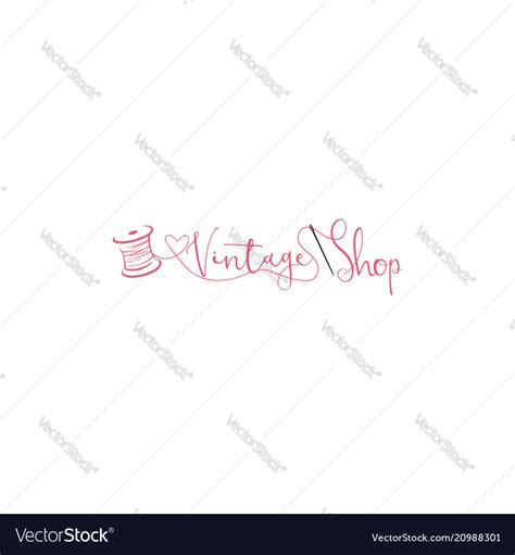 Tailor Sewing Vintage Fashion Retro Logo Sign Vector Image