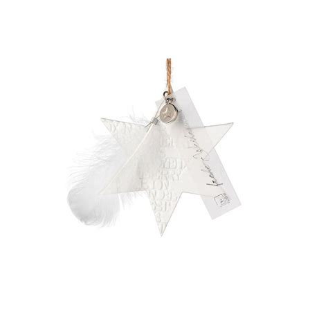 Make a Wish white star - Porcelain good luck charm - Räder Design