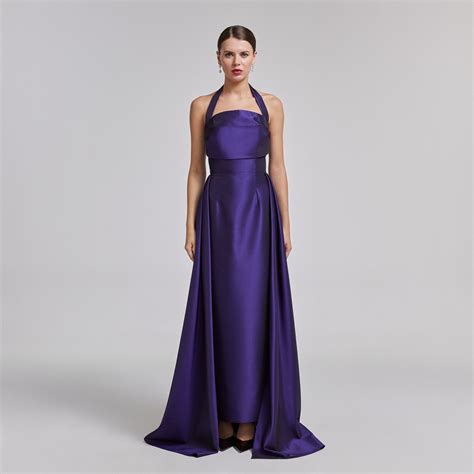 Halter Neck taffeta Maxi Dress – shopaleena