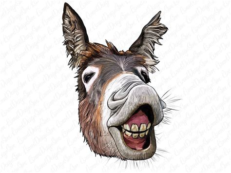 Cute Donkey Face Png Sublimation Design,hand Drawn Donkey Png,animals