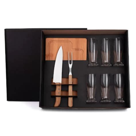 Kit Para Churrasco Em Bambu Inox P S Wt Brindes E Comunica O