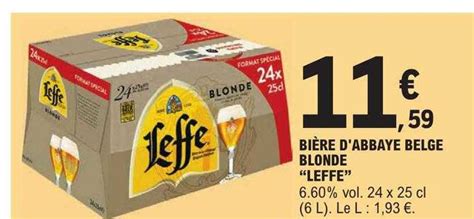 Promo Bi Re D Abbaye Belge Blonde Leffe Chez E Leclerc Icatalogue Fr