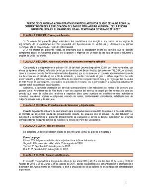 Completable En L Nea Pliego De Clausulas Econmico Administrativas