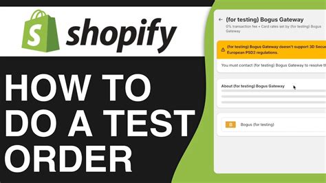 How To Do A Test Order Shopify Step By Step Youtube