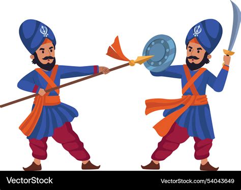gatka traditional martial art  nihang sikhs vector image