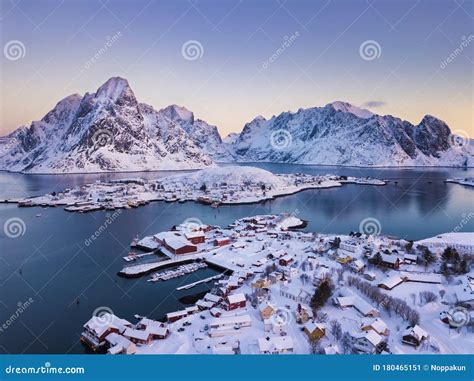 Reine Village on the Lofoten Islands in Winter, Norway Stock Image ...