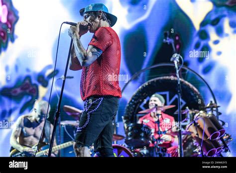Red Hot Chili Peppers Anthony Kiedis Flea Chad Smith Live In Buenos Aires Argentina Stock