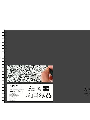 Artme Blocco Per Schizzi A4 30 Fogli 160 Gsm Rilegatura A Spirale