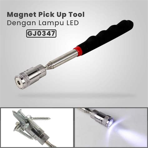 Jual TONGKAT TELESCOPIC MAGNET PICK UP TOOL DENGAN LAMPU LED STICK PEN