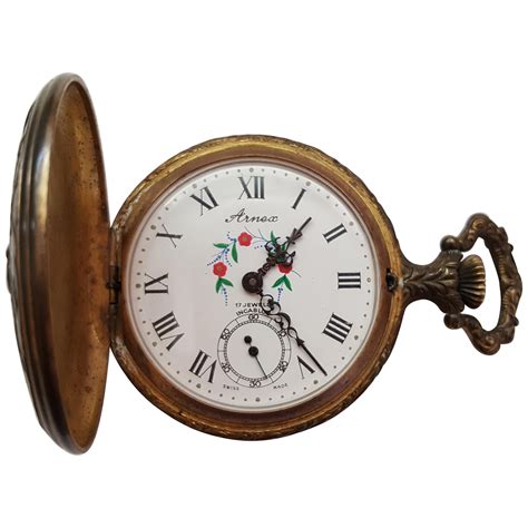 Vintage Kaltron 17 Jewels Incabloc Swiss Made Gold Tone Pocket Watch