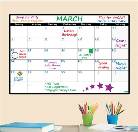 Buy Everase 2' x 3' Monthly Re-Stic Dry Erase Calendar