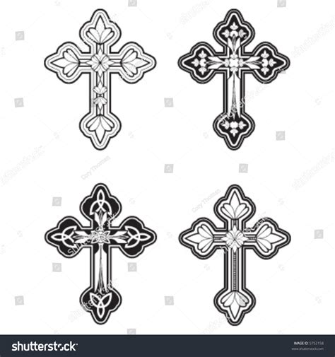 Ornate Cross Stock Vector Illustration 5753158 Shutterstock