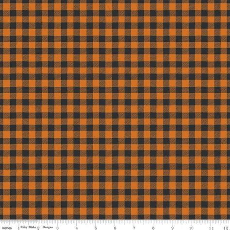 Black And Orange Checkered Fabric Etsy